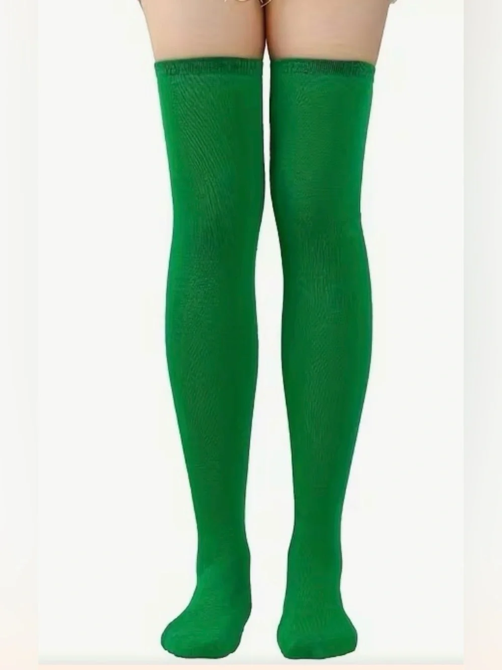 Green Over-the-Knee Hosiery Socks